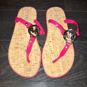 NWOT Michael Kors jelly pink and silver sandals